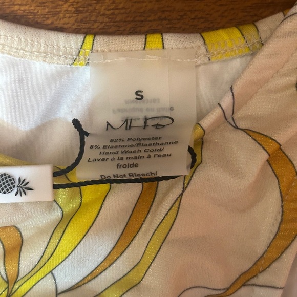 NWT MONICA HANSEN BEACHWEAR Vintage Chic Bikini Bottom in Yellow Abstract Small - Picture 5 of 6